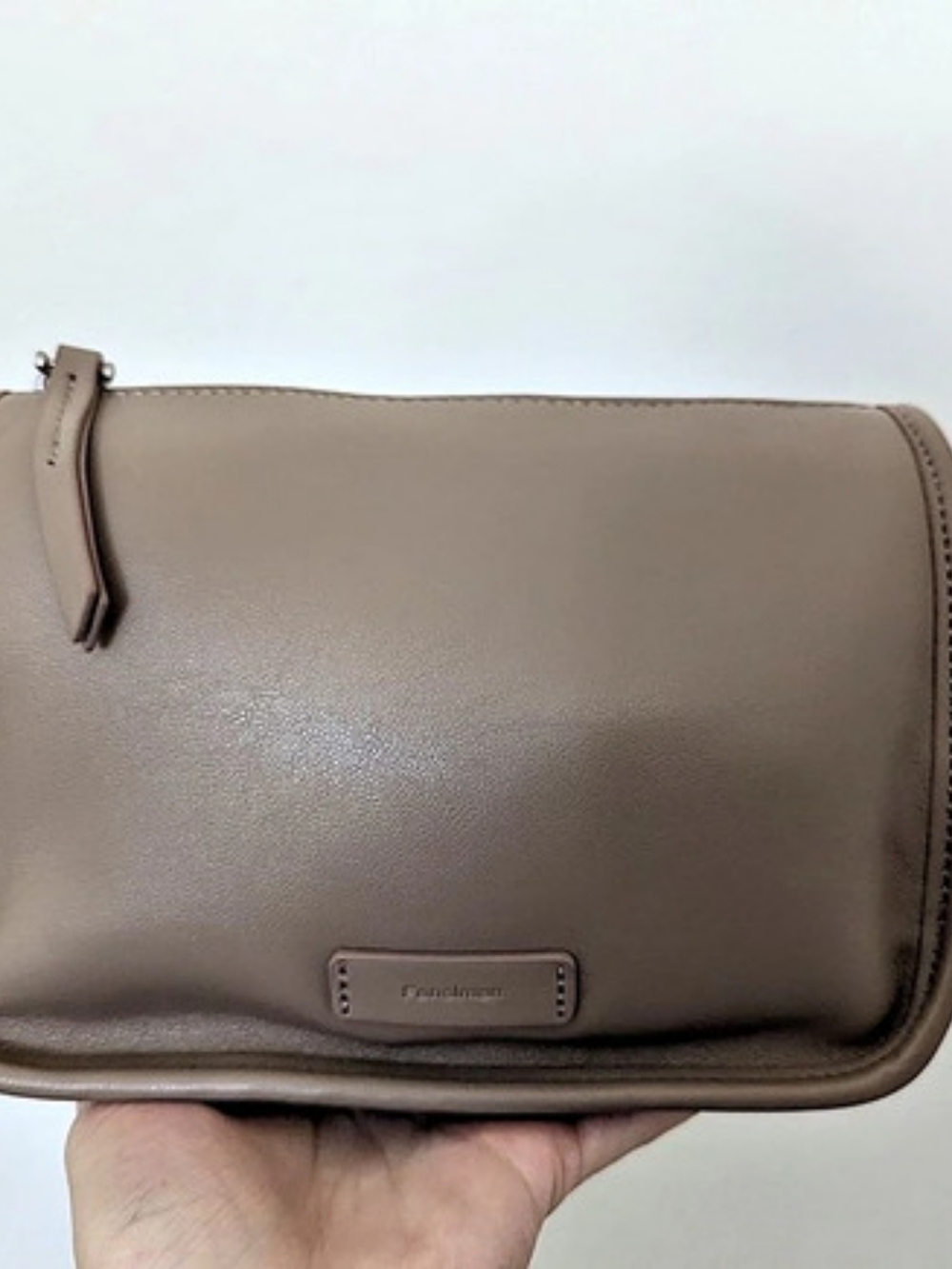 NEW Fanshman Taupe Shoulder Crossbody Bag Top Handle Adjustable Strap